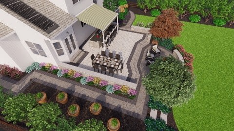 Landscape Architecture Plan Rendering Services rear yard 3D plan april 2021